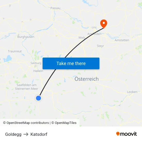 Goldegg to Katsdorf map