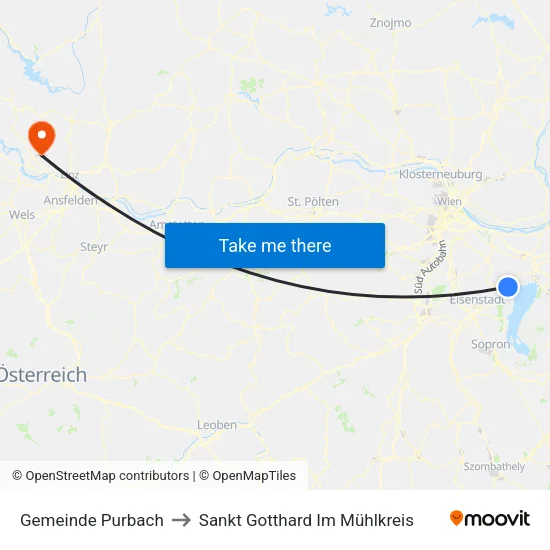 Gemeinde Purbach to Sankt Gotthard Im Mühlkreis map