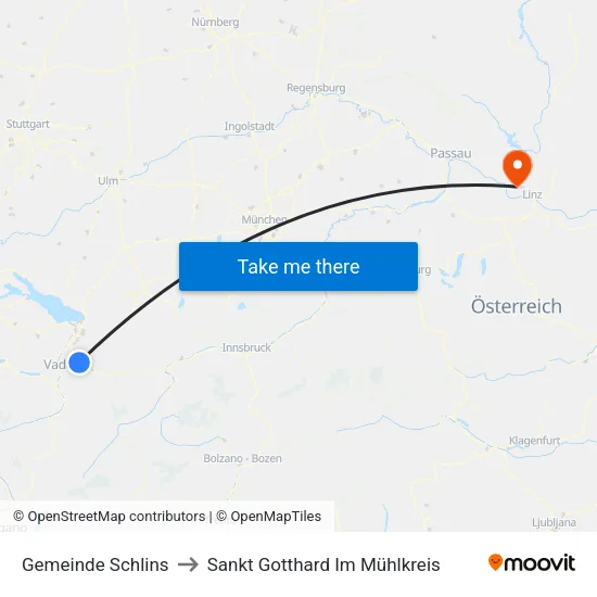 Gemeinde Schlins to Sankt Gotthard Im Mühlkreis map