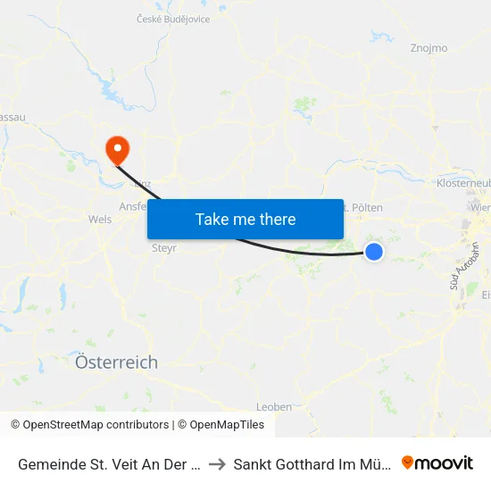 Gemeinde St. Veit An Der Gölsen to Sankt Gotthard Im Mühlkreis map