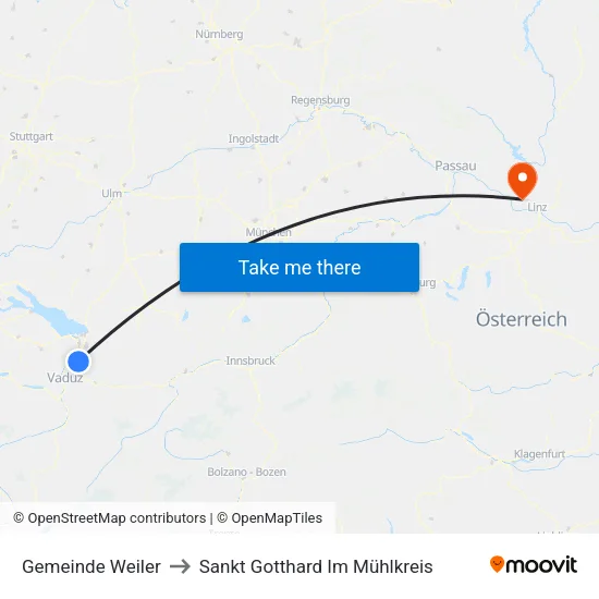 Gemeinde Weiler to Sankt Gotthard Im Mühlkreis map