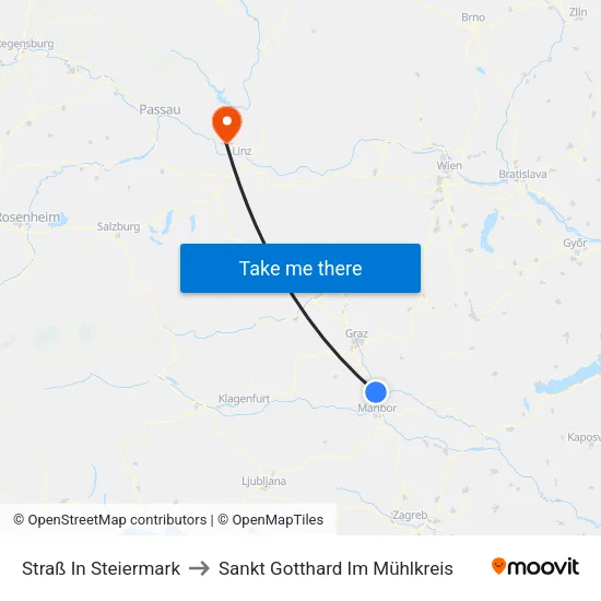Straß In Steiermark to Sankt Gotthard Im Mühlkreis map
