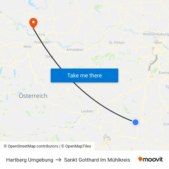 Hartberg Umgebung to Sankt Gotthard Im Mühlkreis map