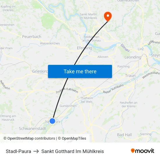 Stadl-Paura to Sankt Gotthard Im Mühlkreis map