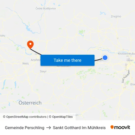 Gemeinde Perschling to Sankt Gotthard Im Mühlkreis map