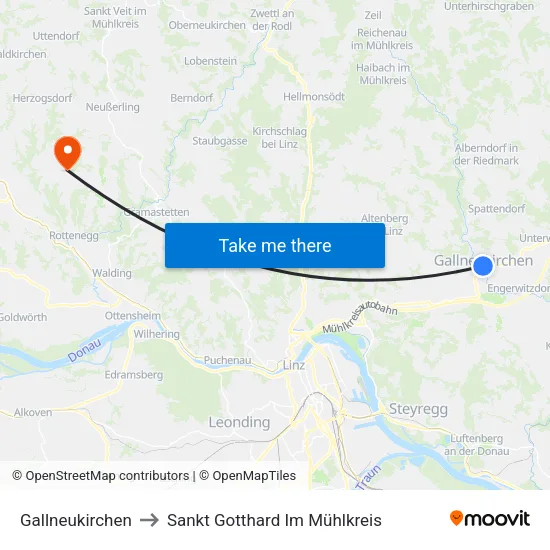 Gallneukirchen to Sankt Gotthard Im Mühlkreis map