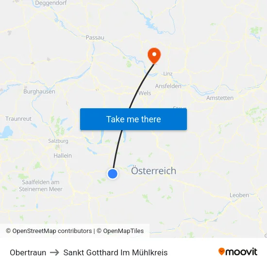Obertraun to Sankt Gotthard Im Mühlkreis map