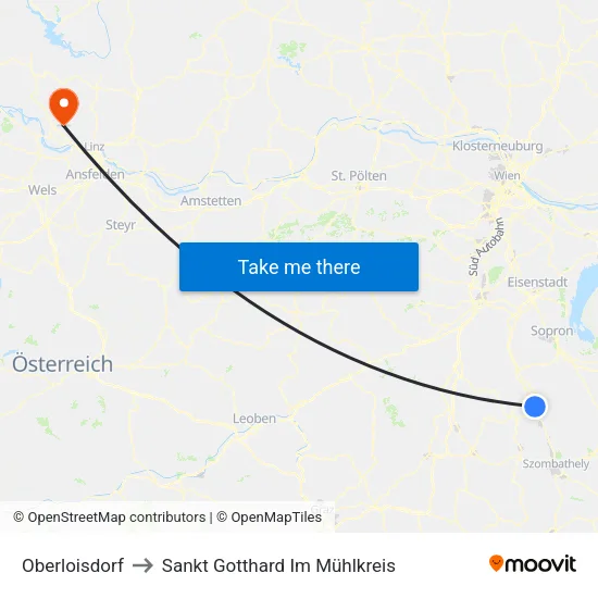 Oberloisdorf to Sankt Gotthard Im Mühlkreis map