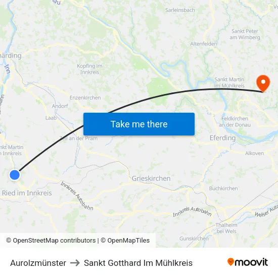 Aurolzmünster to Sankt Gotthard Im Mühlkreis map