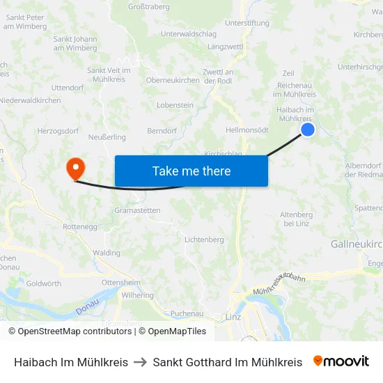 Haibach Im Mühlkreis to Sankt Gotthard Im Mühlkreis map