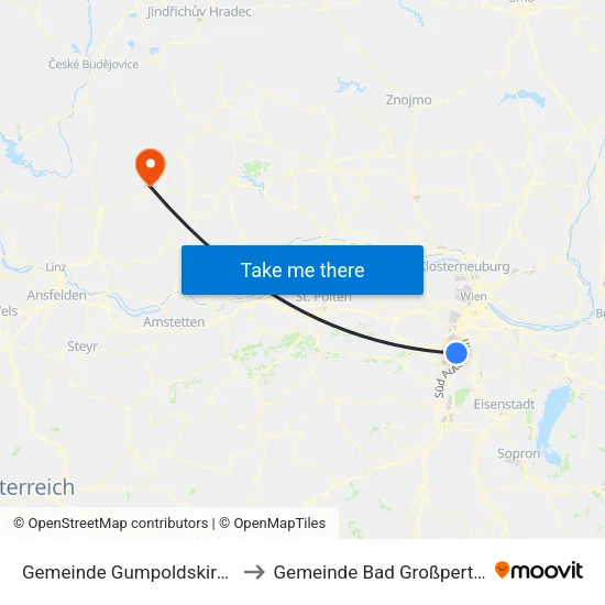 Gemeinde Gumpoldskirchen to Gemeinde Bad Großpertholz map