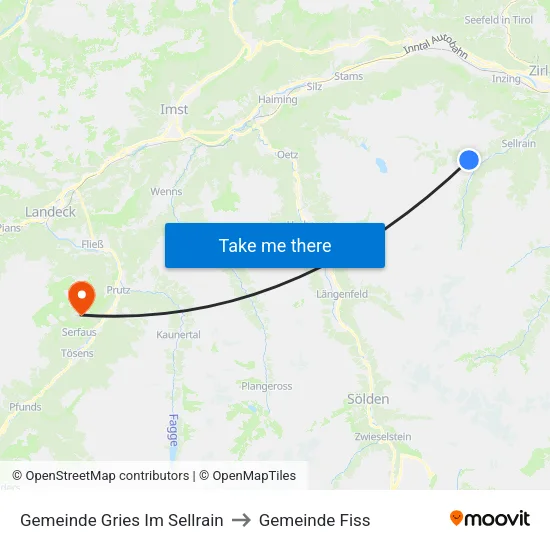 Gemeinde Gries Im Sellrain to Gemeinde Fiss map