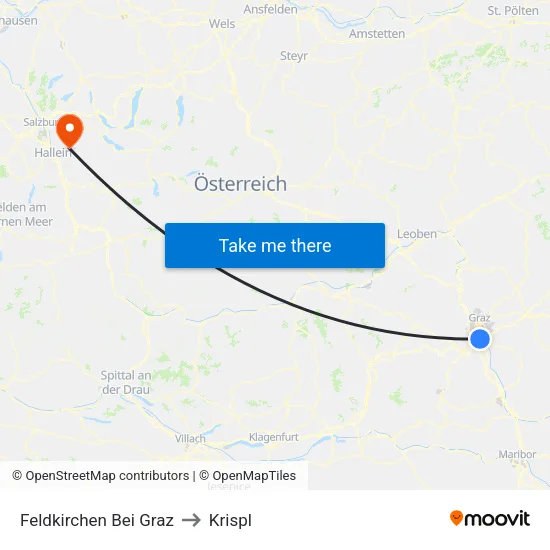 Feldkirchen Bei Graz to Krispl map
