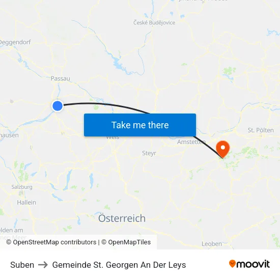Suben to Gemeinde St. Georgen An Der Leys map