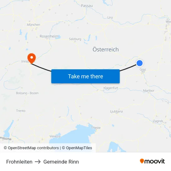 Frohnleiten to Gemeinde Rinn map