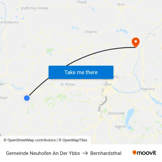 Gemeinde Neuhofen An Der Ybbs to Bernhardsthal map
