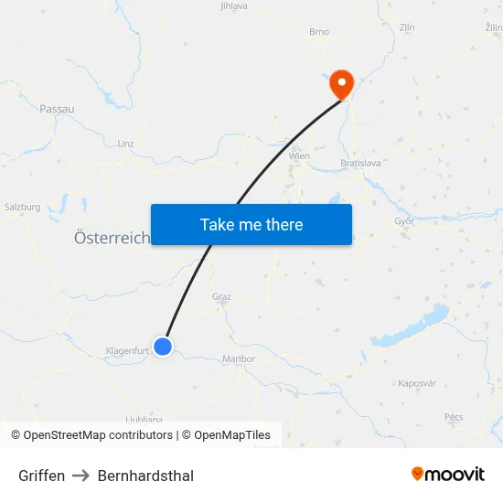 Griffen to Bernhardsthal map
