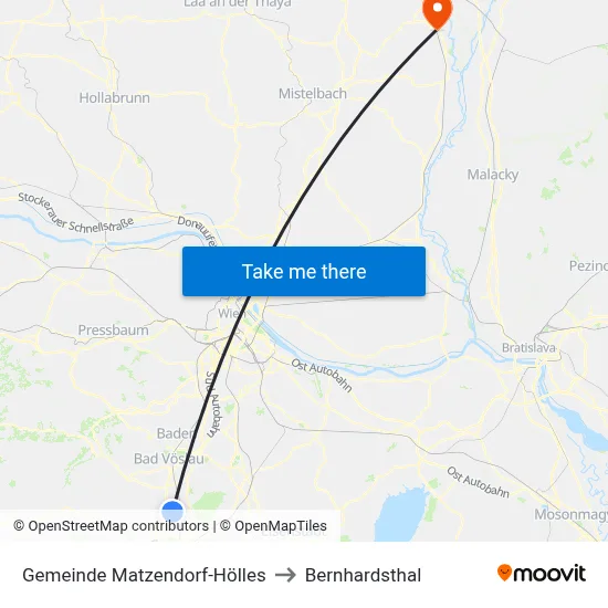 Gemeinde Matzendorf-Hölles to Bernhardsthal map