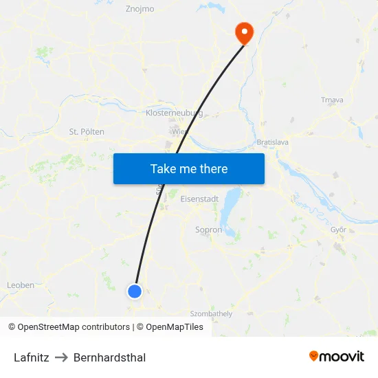 Lafnitz to Bernhardsthal map