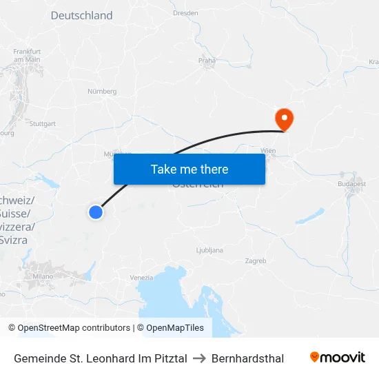 Gemeinde St. Leonhard Im Pitztal to Bernhardsthal map