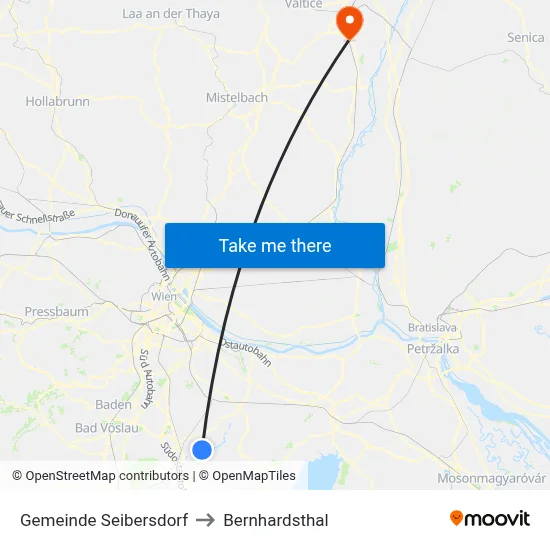 Gemeinde Seibersdorf to Bernhardsthal map