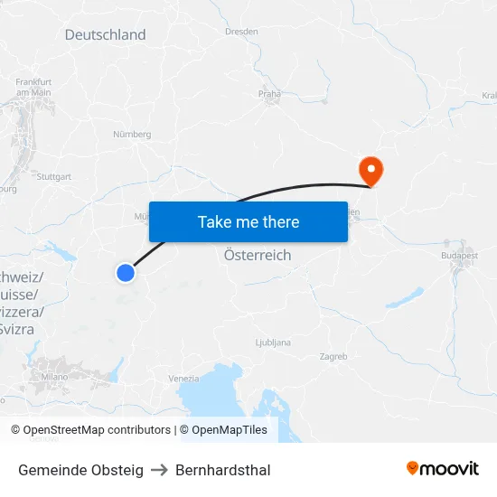 Gemeinde Obsteig to Bernhardsthal map