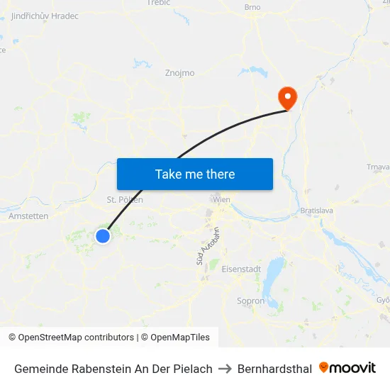Gemeinde Rabenstein An Der Pielach to Bernhardsthal map