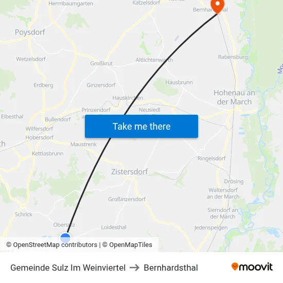Gemeinde Sulz Im Weinviertel to Bernhardsthal map
