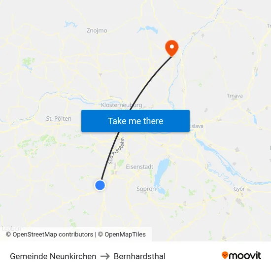 Gemeinde Neunkirchen to Bernhardsthal map