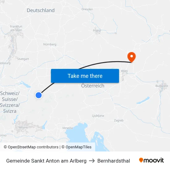 Gemeinde Sankt Anton am Arlberg to Bernhardsthal map