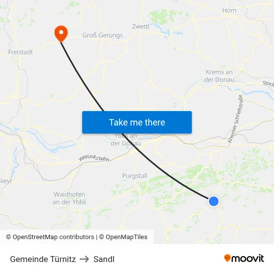 Gemeinde Türnitz to Sandl map