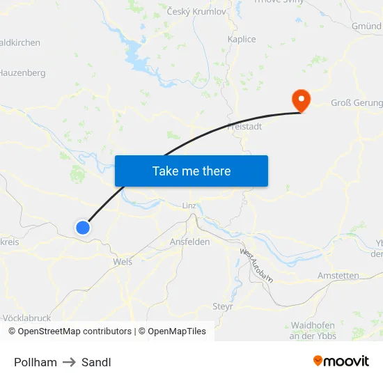 Pollham to Sandl map