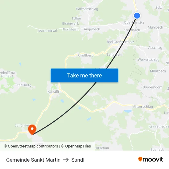 Gemeinde Sankt Martin to Sandl map