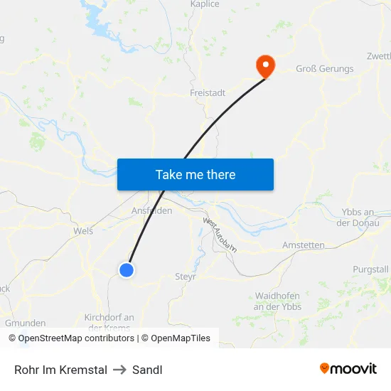 Rohr Im Kremstal to Sandl map
