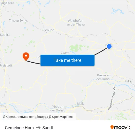 Gemeinde Horn to Sandl map