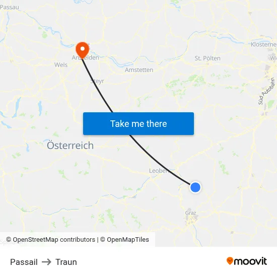 Passail to Traun map