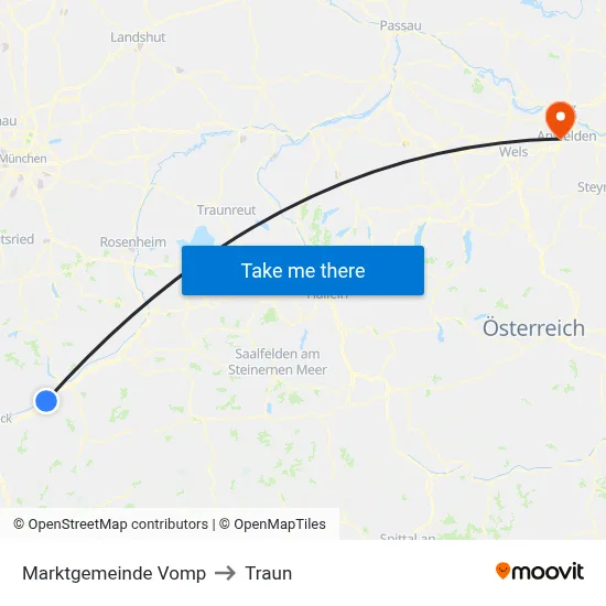 Marktgemeinde Vomp to Traun map