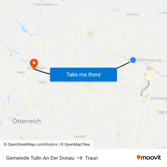 Gemeinde Tulln An Der Donau to Traun map