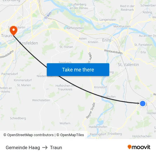 Gemeinde Haag to Traun map