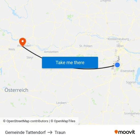 Gemeinde Tattendorf to Traun map