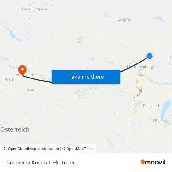 Gemeinde Kreuttal to Traun map