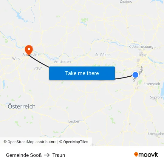 Gemeinde Sooß to Traun map