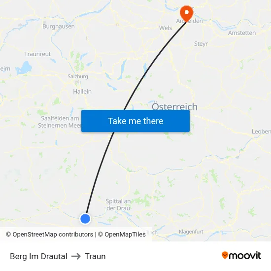Berg Im Drautal to Traun map