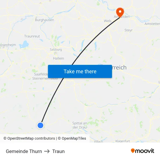 Gemeinde Thurn to Traun map