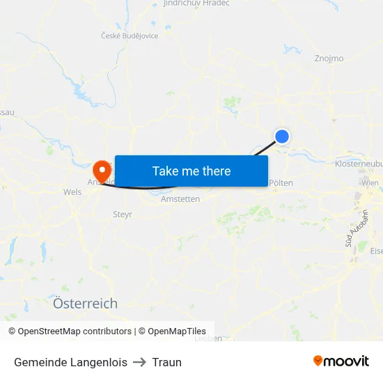 Gemeinde Langenlois to Traun map