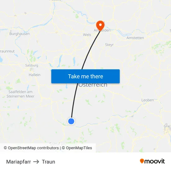Mariapfarr to Traun map