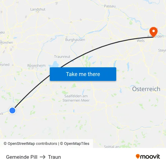 Gemeinde Pill to Traun map