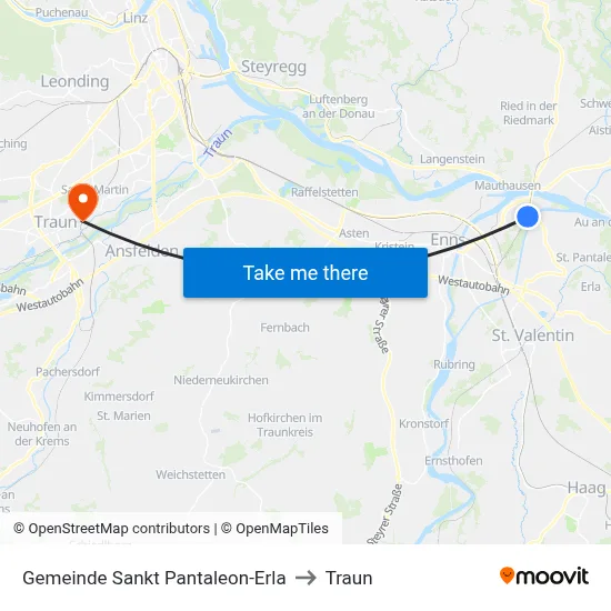 Gemeinde Sankt Pantaleon-Erla to Traun map
