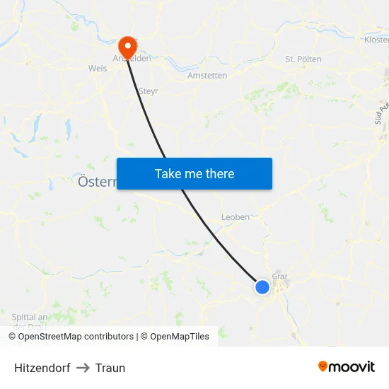 Hitzendorf to Traun map