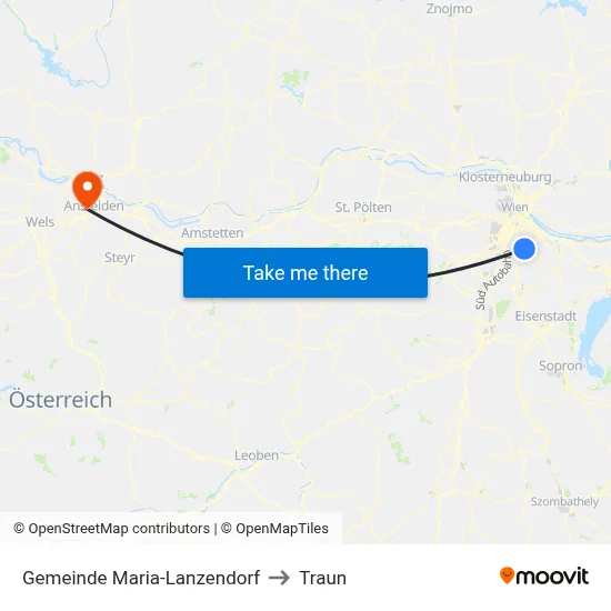 Gemeinde Maria-Lanzendorf to Traun map
